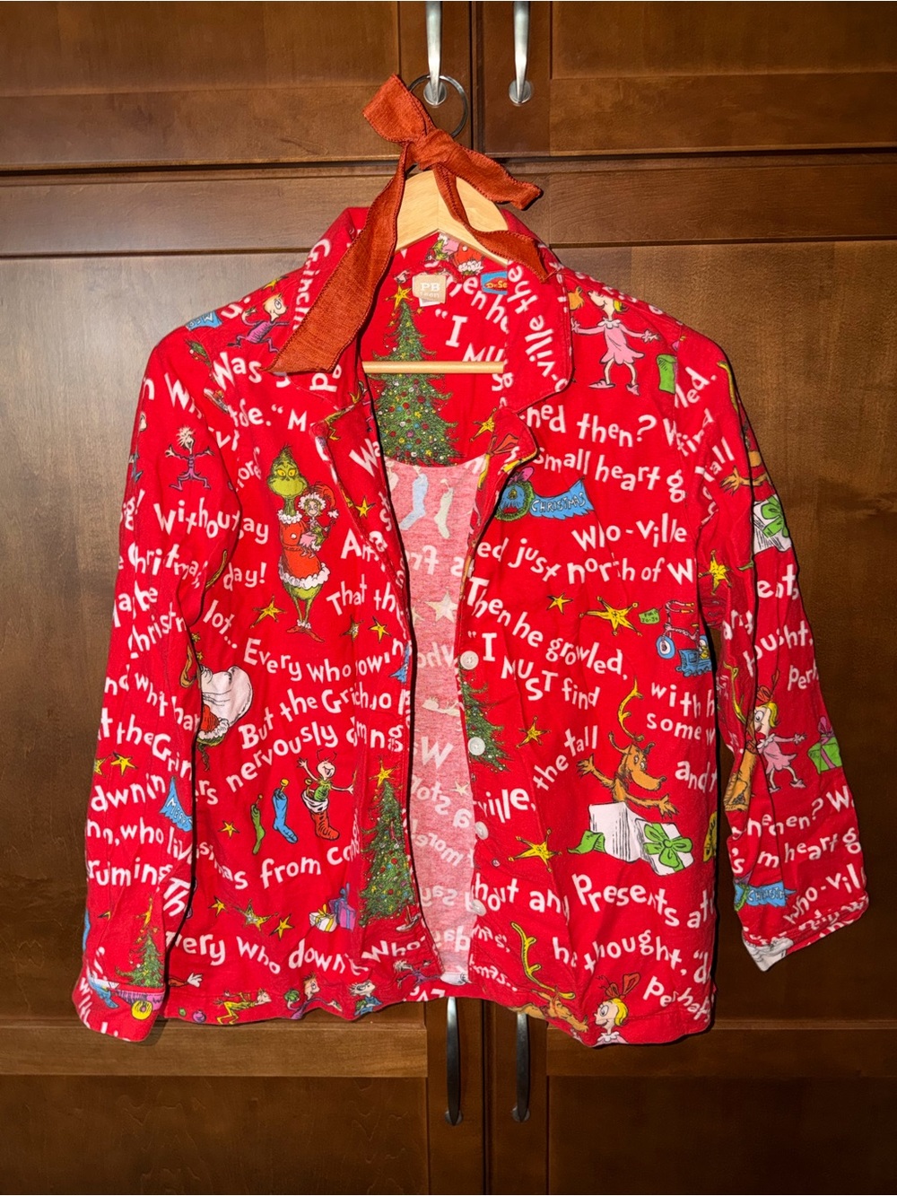 Pottery Barn Teen Red Kids' Holiday Character Pajama Top